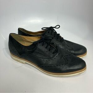 Geox Respira dark navy blue oxford derby wingtip shoes women’s size 41‎ leather